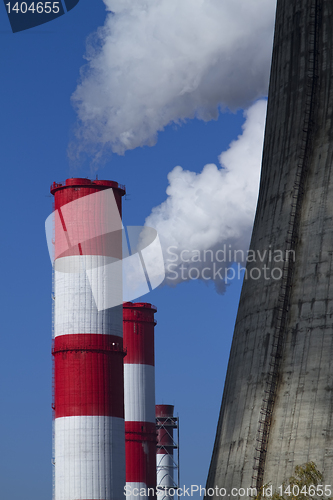 Image of smoking tubes of a power station