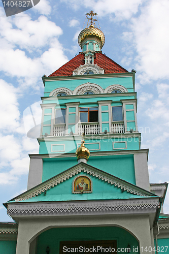 Image of russian church with gold  dome