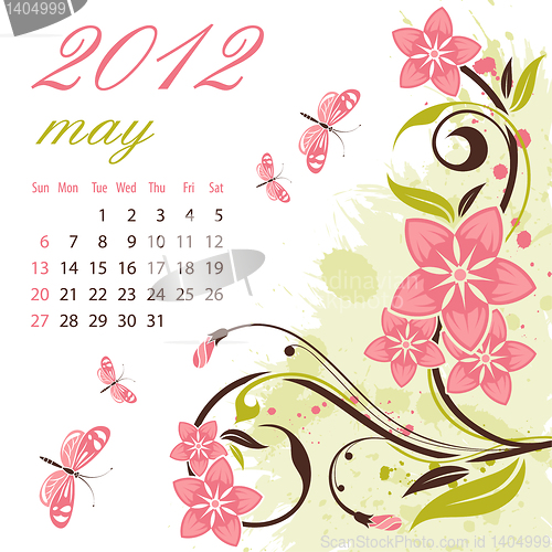 Image of Calendar for 2012 May