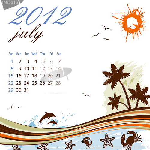 Image of Calendar for 2012 July
