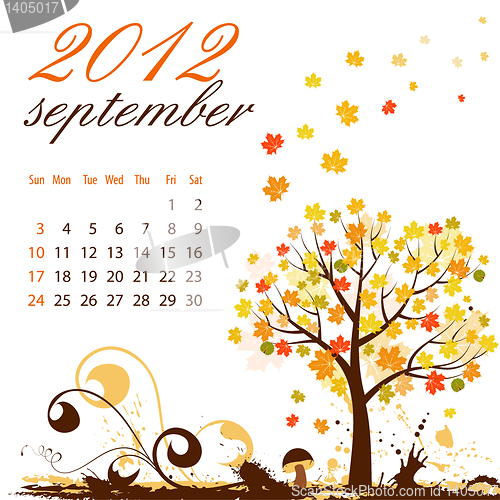 Image of Calendar for 2012 September