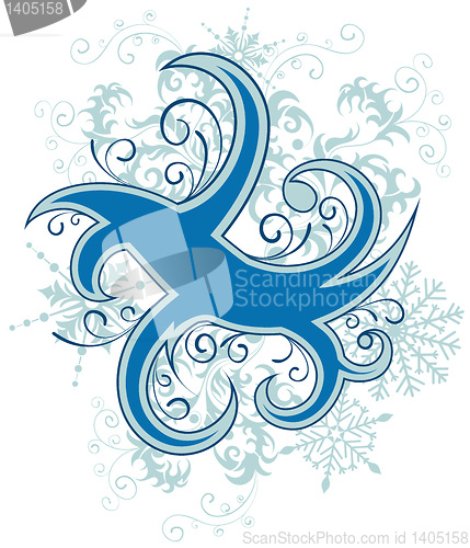 Image of Christmas background with snowflakes