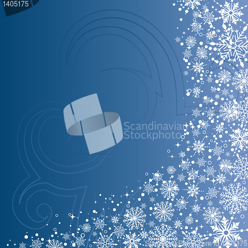 Image of Christmas background with snowflakes