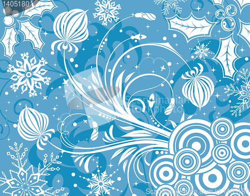 Image of Floral background with snowflake