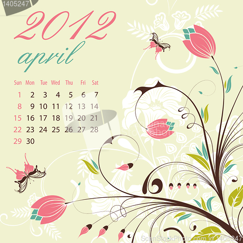 Image of Calendar for 2012 April