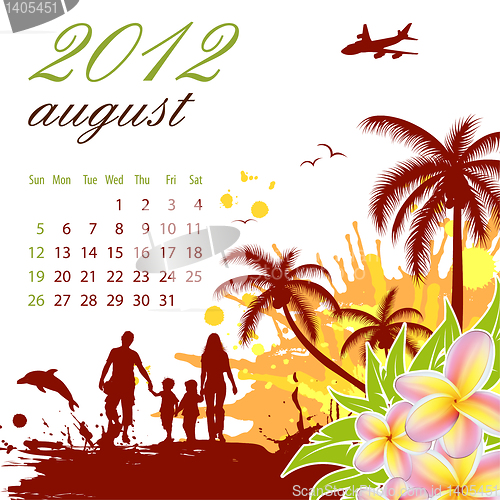 Image of Calendar for 2012 August