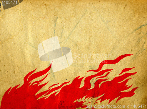 Image of red fire on grunge background