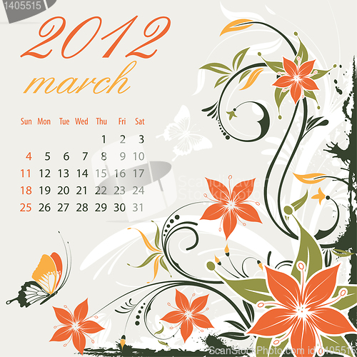 Image of Calendar for 2012 March