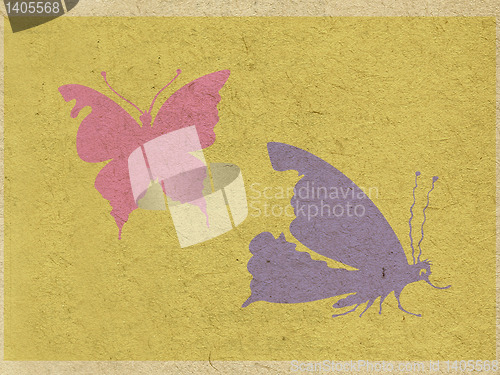 Image of two butterflies on grunge background