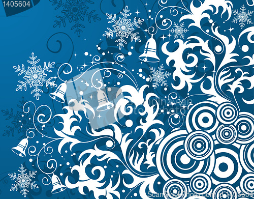 Image of Floral background with snowflake