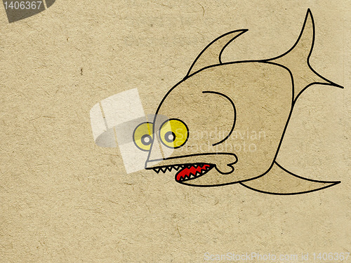 Image of mad fish on grunge background