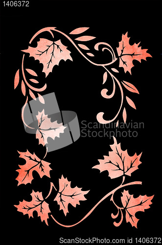 Image of autumn ornament on black background