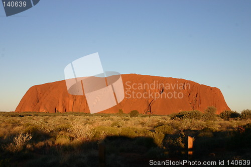 Image of ayers rock at sunset
