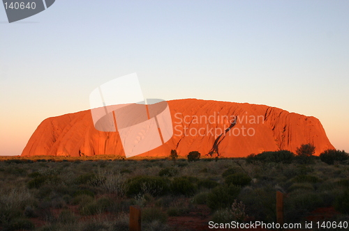 Image of ayers rock at sunset