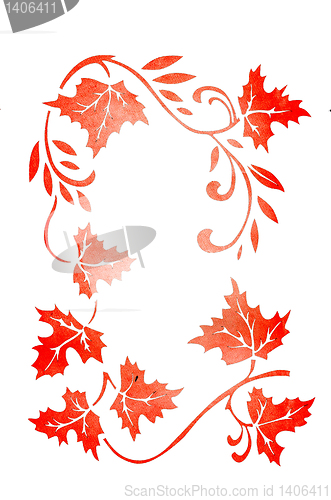 Image of autumn ornament on white background
