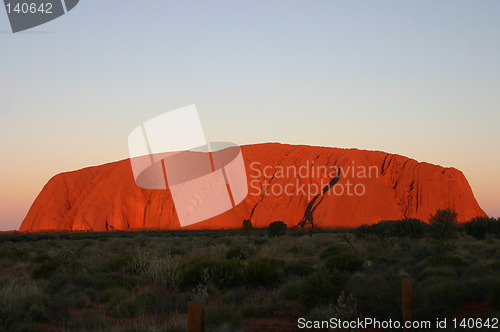 Image of ayers rock at sunset