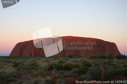 Image of ayers rock in sunset