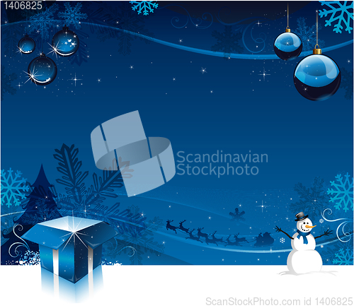 Image of Blue Christmas background