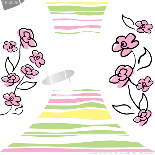 Image of vector card with flowers