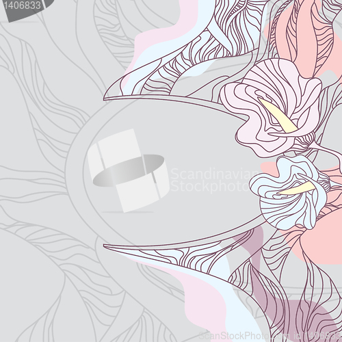 Image of Cute floral frame with free place for your text