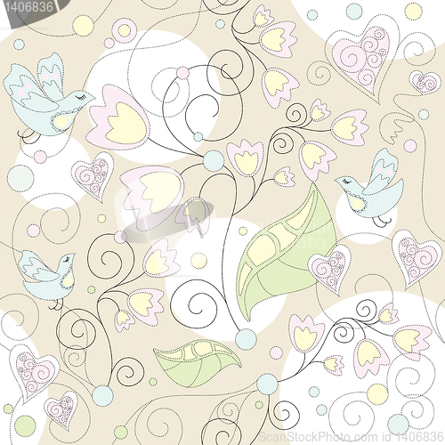 Image of seamless floral romantic wallpaper