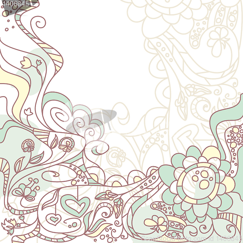 Image of cute card with flowers