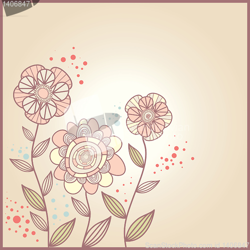 Image of cute card with flowers