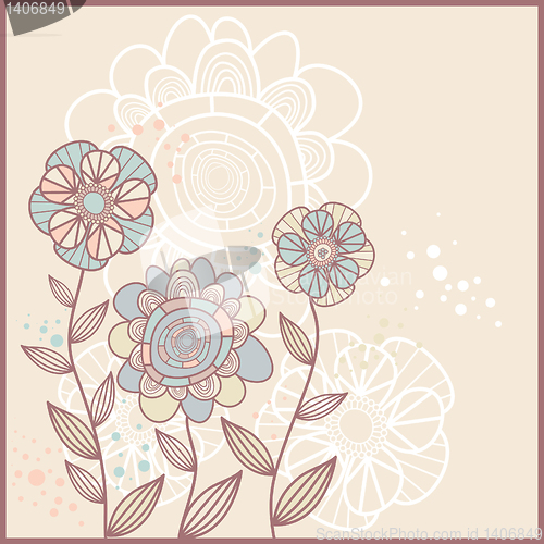 Image of cute card with flowers