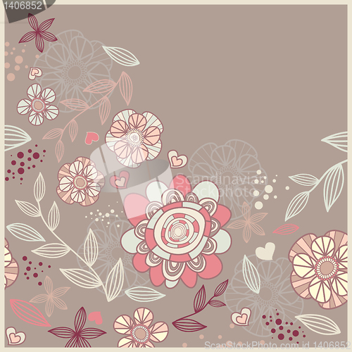 Image of cute card with flowers