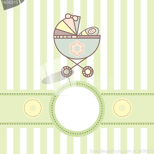 Image of baby card with cradle