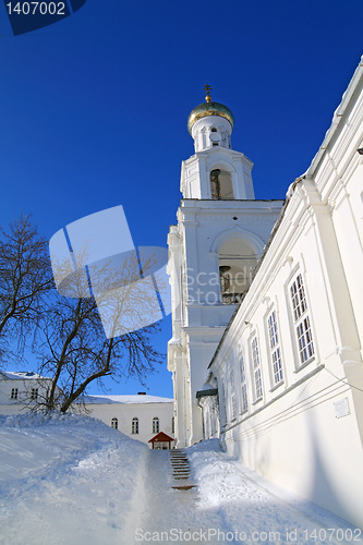 Image of bell tower of the ancient orthodox priory