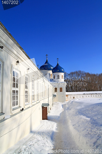 Image of christian church on territory of the orthodox priory 
