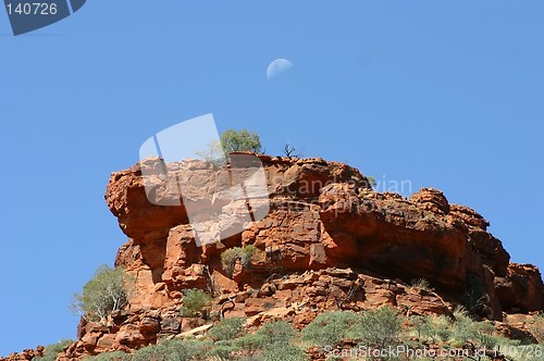 Image of moon over kings canyon
