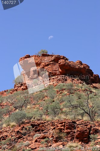 Image of moon over kings canyon