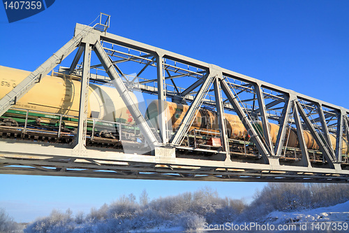 Image of railway bridge through small river