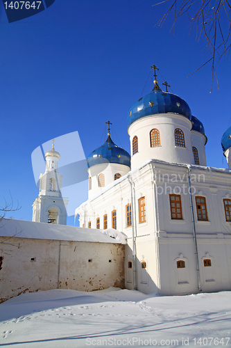 Image of christian church on territory of the orthodox priory 