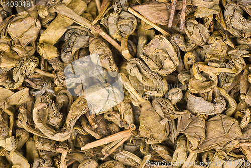 Image of Green tea leaves