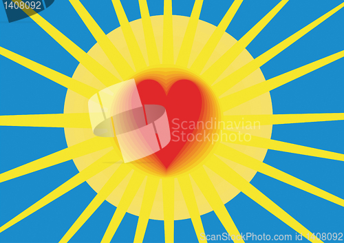 Image of Heart and the sun.