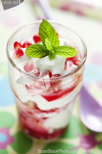 Image of yoghurt with pomegranate