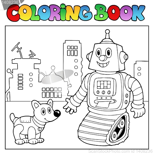 Image of Coloring book robot theme 2