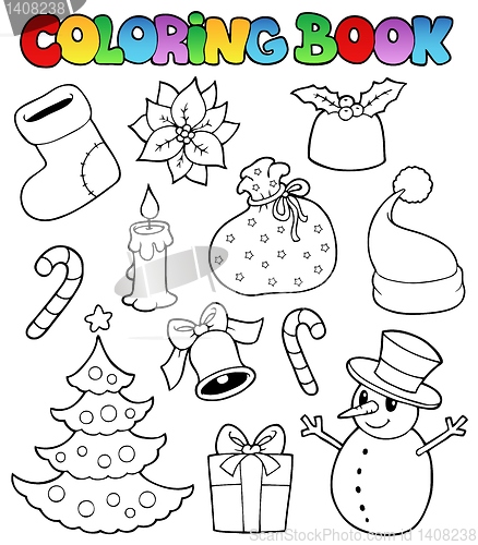 Image of Coloring book Christmas images 1