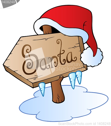 Image of Santa Christmas sign with cap