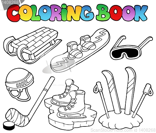 Image of Coloring book winter sports gear
