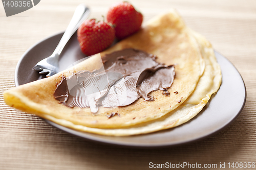 Image of crepes with chocolate 