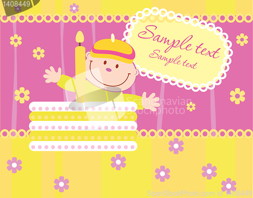 Image of Baby birthday announcement card
