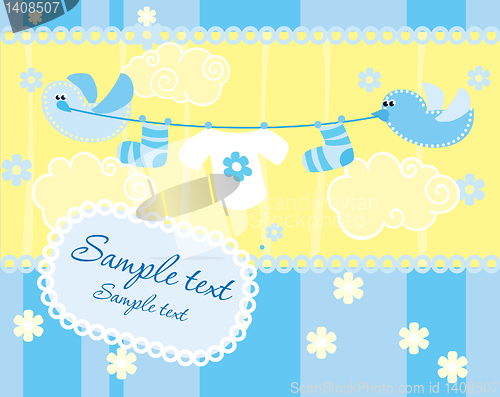 Image of Baby girl arrival announcement card