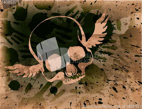 Image of skull and grunge vector background