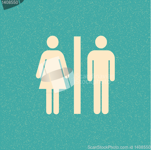 Image of Restroom retro poster