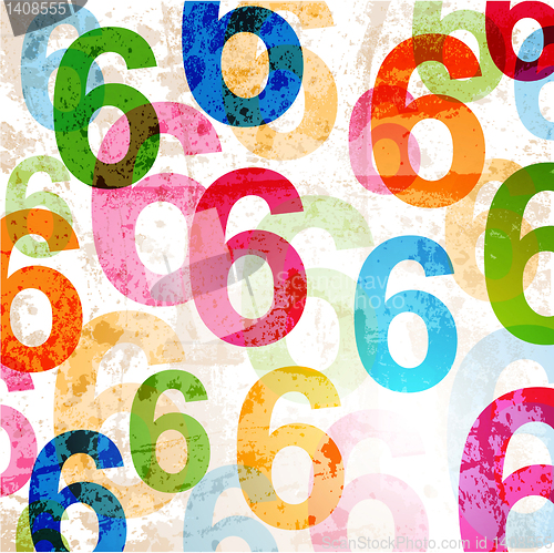 Image of Abstract background with colorful rainbow numbers for design