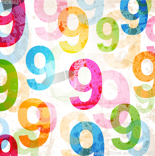 Image of Abstract background with colorful rainbow numbers for design